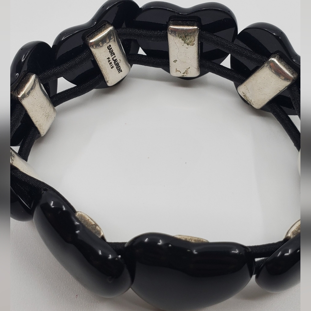 Saint Laurent Enamel Elastic Heart Bracelet - Picture 6 of 7